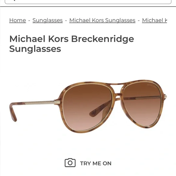Barely Worn Michael Kors Breckenridge Aviator Sunglasses in Marigold Tortoise - Picture 1 of 7